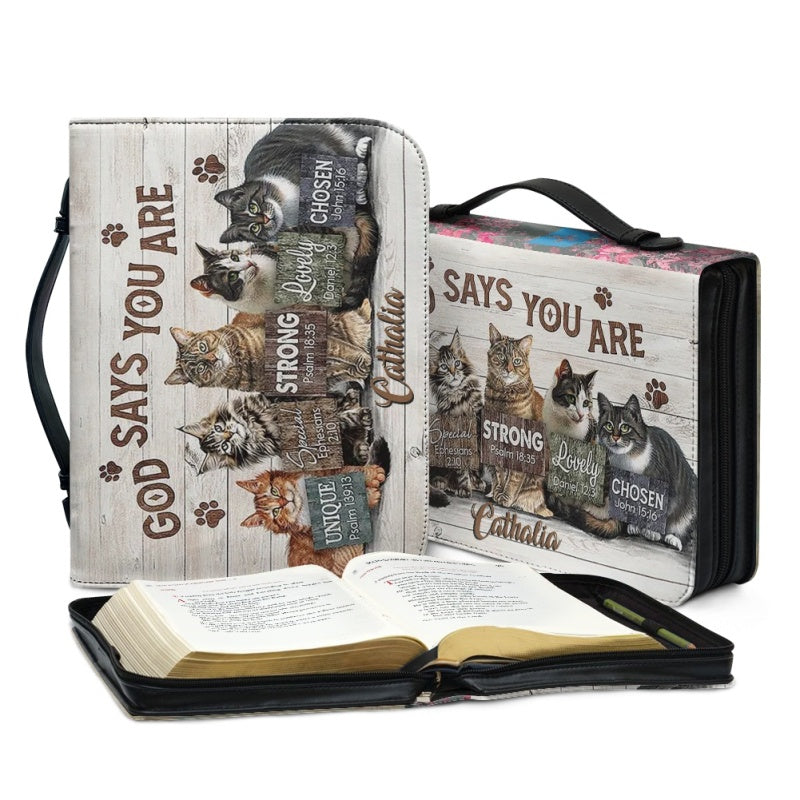 Personalized God Says You Are Cat Bible Cover