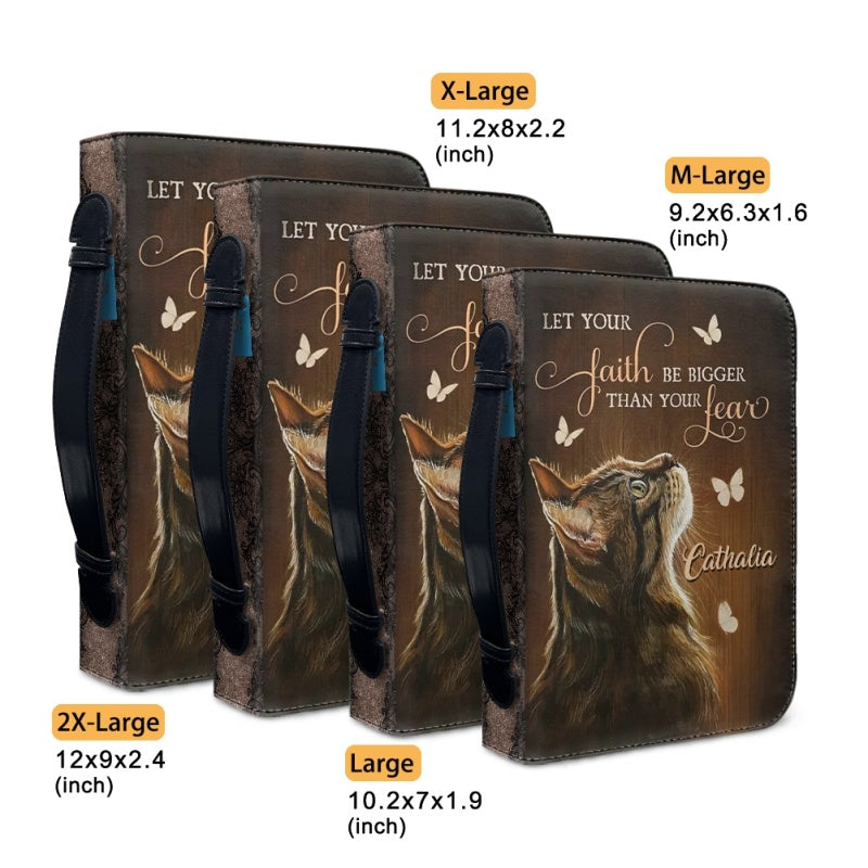 Personalized Faith Over Fear Cat Bible Cover