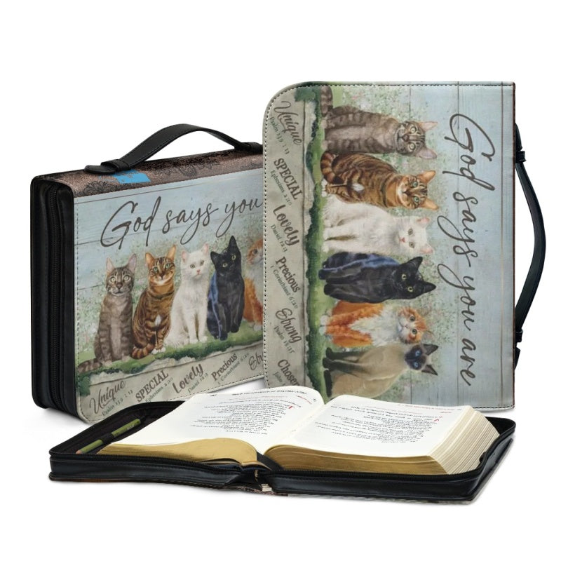 Personalized Faith Over Fear Cat Bible Cover