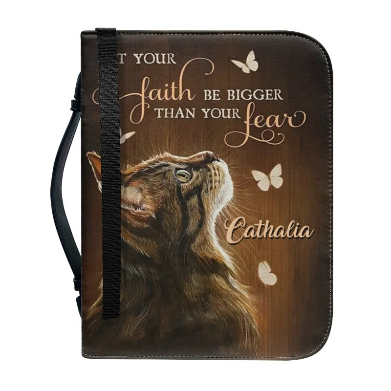 Personalized Faith Over Fear Cat Bible Cover