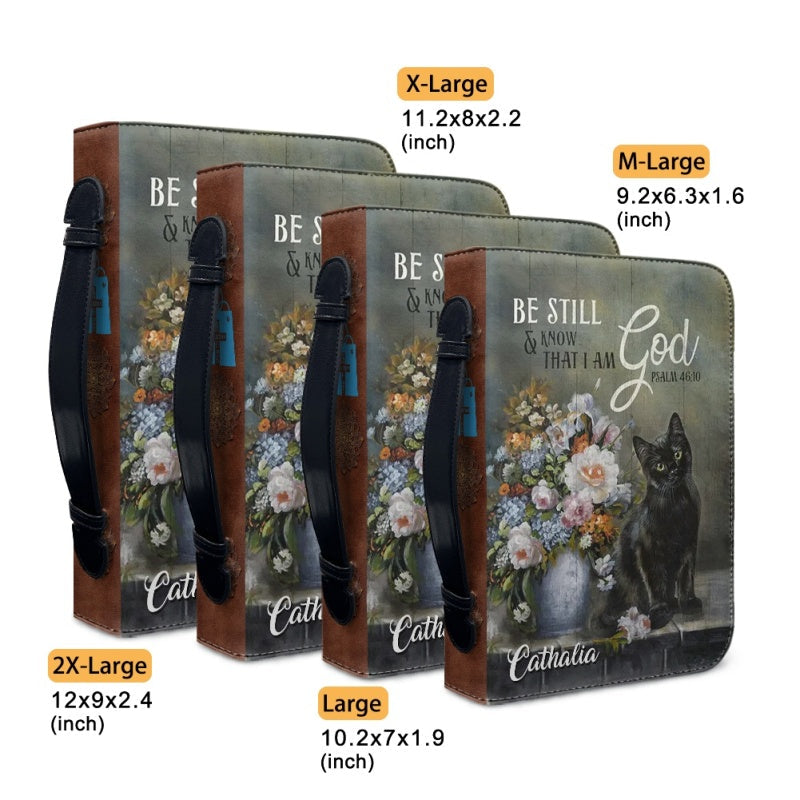 Personalized Psalm 46:10 Cat Bible Cover