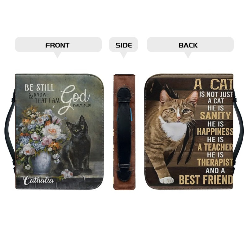 Personalized Psalm 46:10 Cat Bible Cover