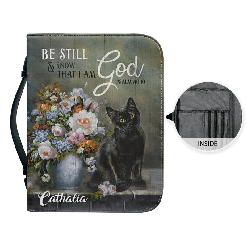 Personalized Psalm 46:10 Cat Bible Cover
