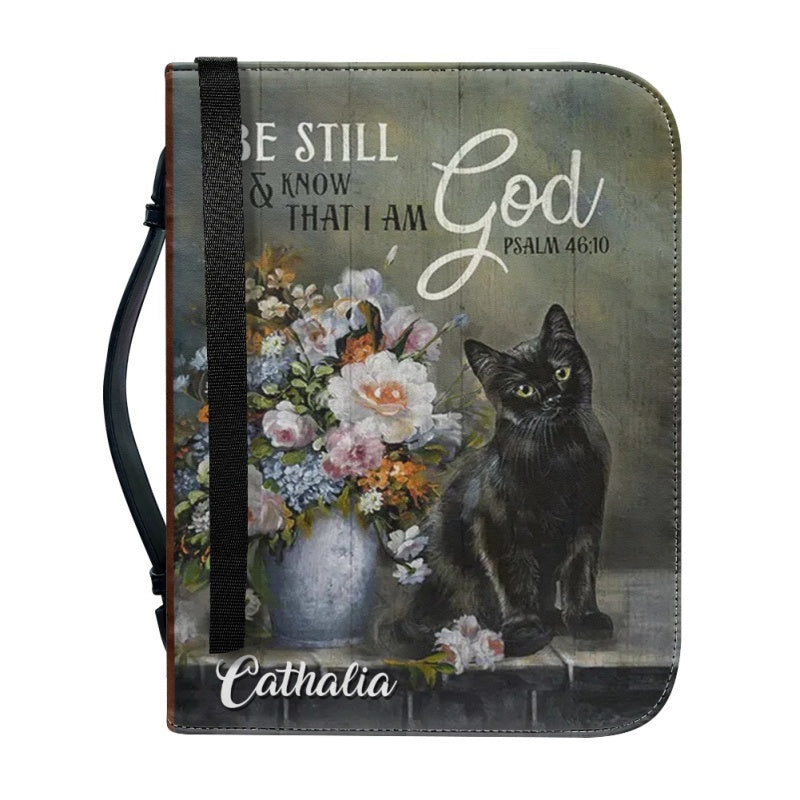 Personalized Psalm 46:10 Cat Bible Cover