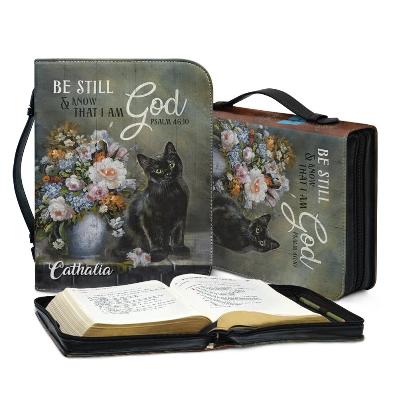 Personalized Psalm 46:10 Cat Bible Cover