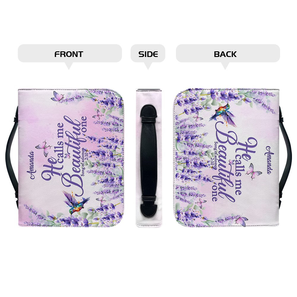 Personalized Lavender Scripture Leather Handbag