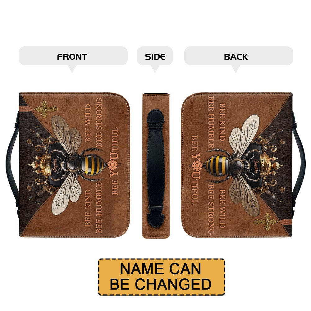 Personalized Bee Kind Leather Handbag