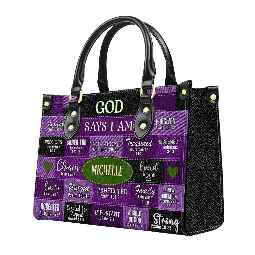 Personalized Christian Faith Leather Handbag