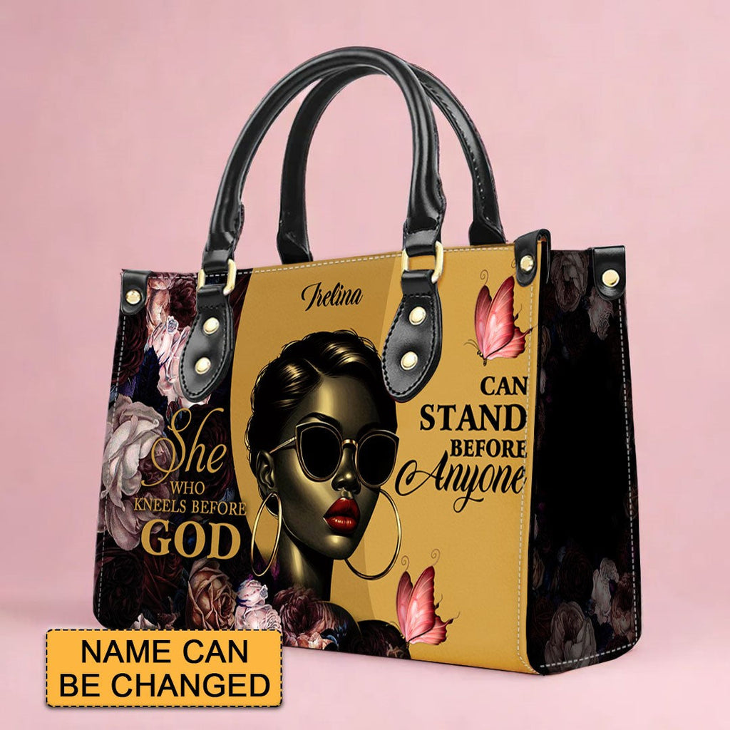 She Who Kneels Before God Custom Leather Tote