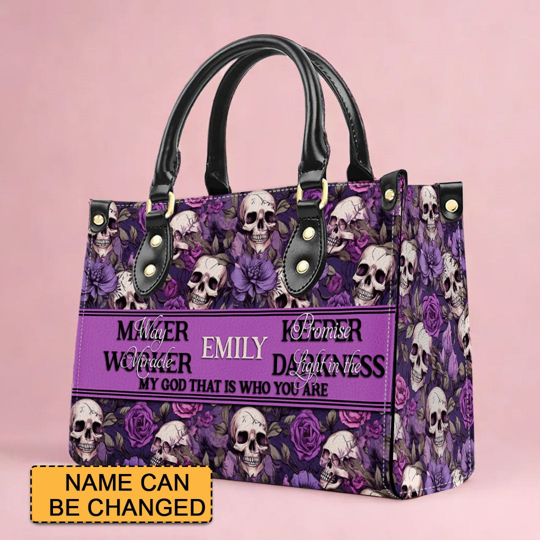 Personalized Christian Leather Tote Bag