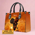Personalized Afrocentric Leather Tote Bag