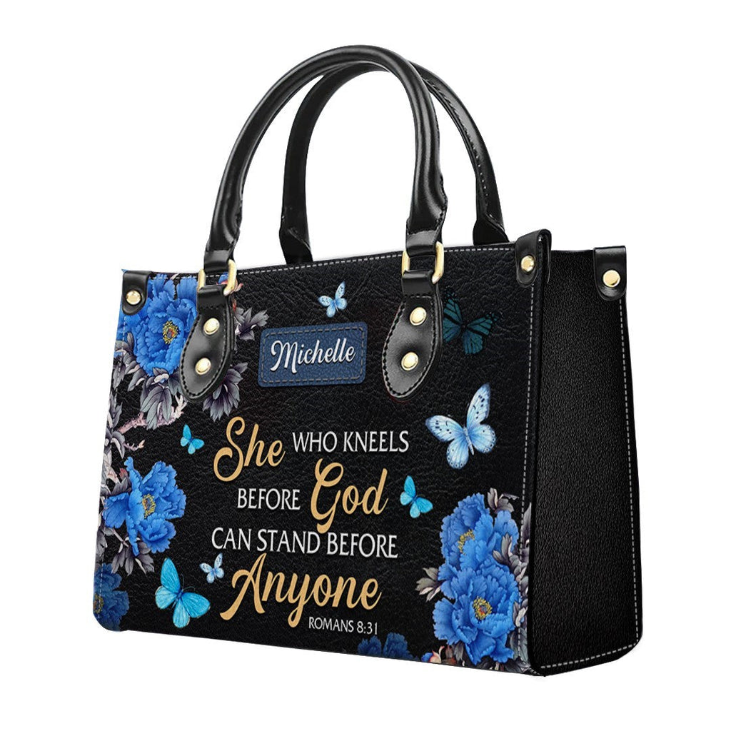 She Who Kneels Before God Leather Tote Bag