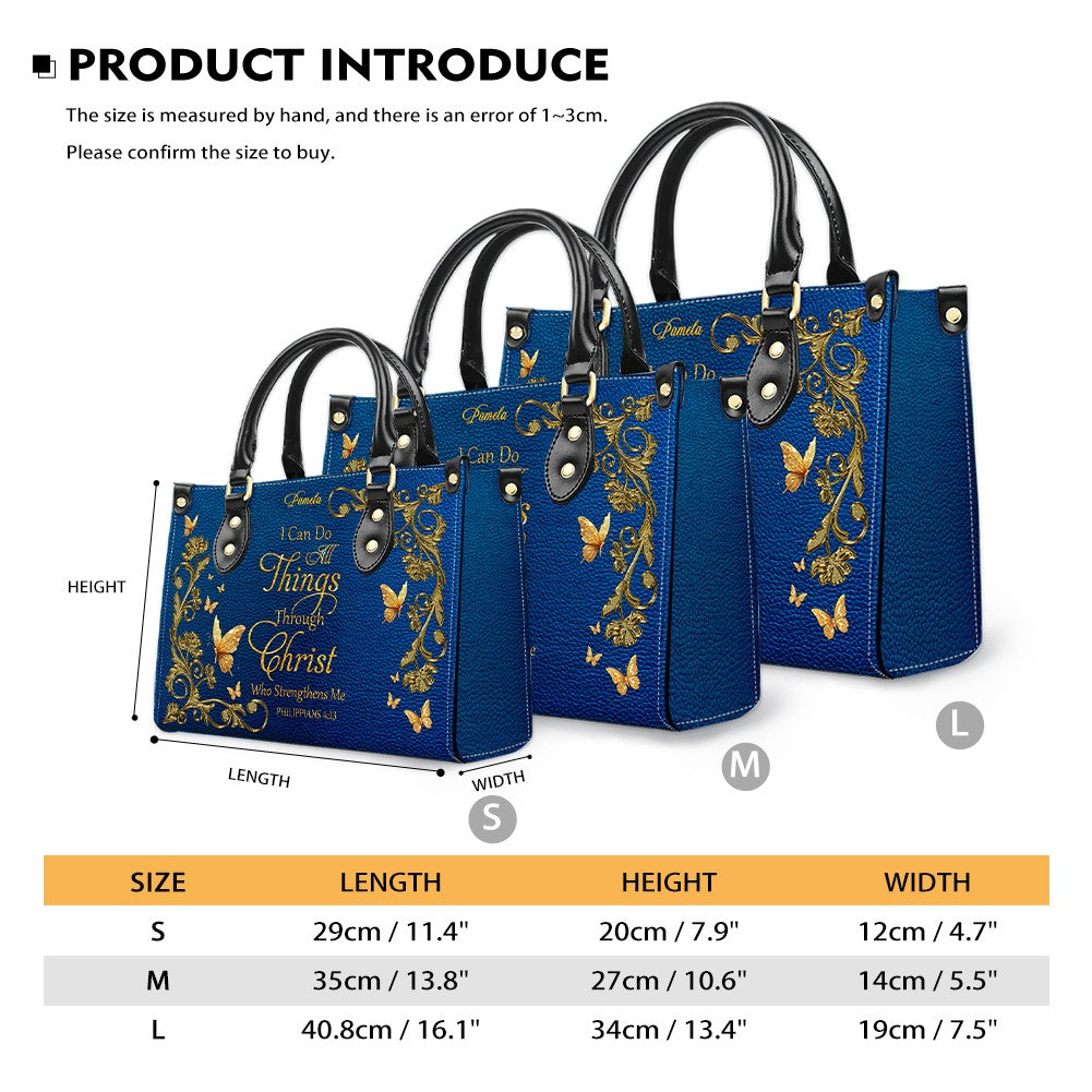 Personalized Bible Verse Leather Handbag