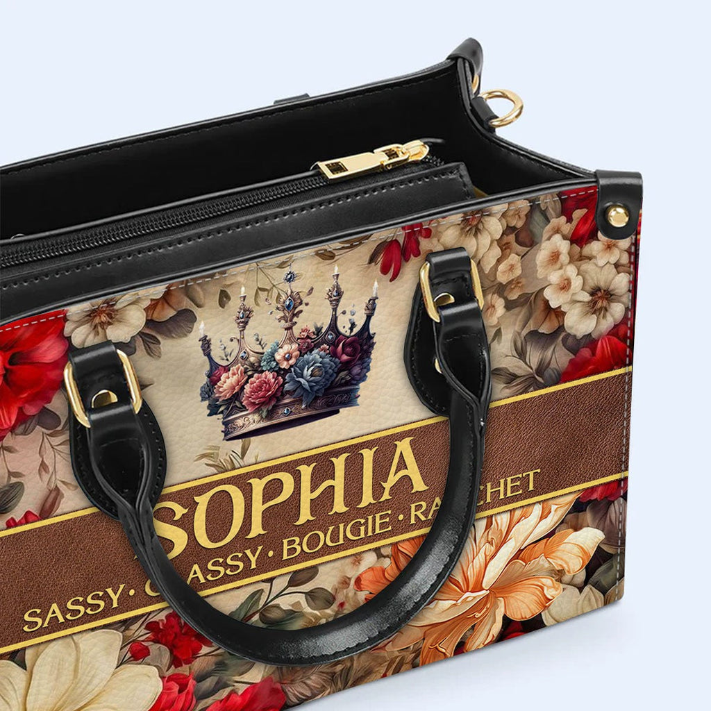 Custom Monogrammed Leather Handbag