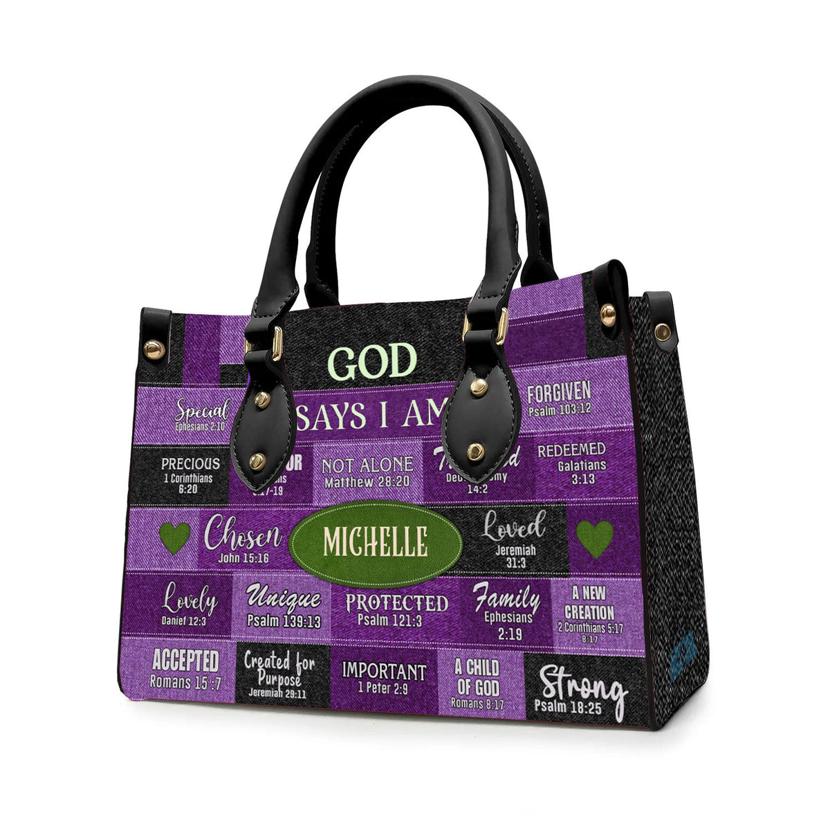 Personalized Christian Faith Leather Handbag
