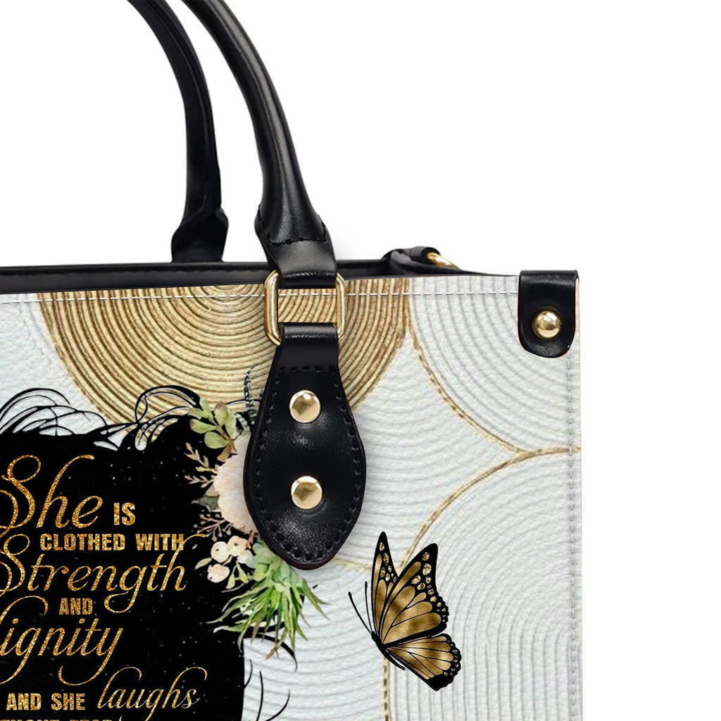 Personalized Proverbs 31:25 Faith Tote Bag