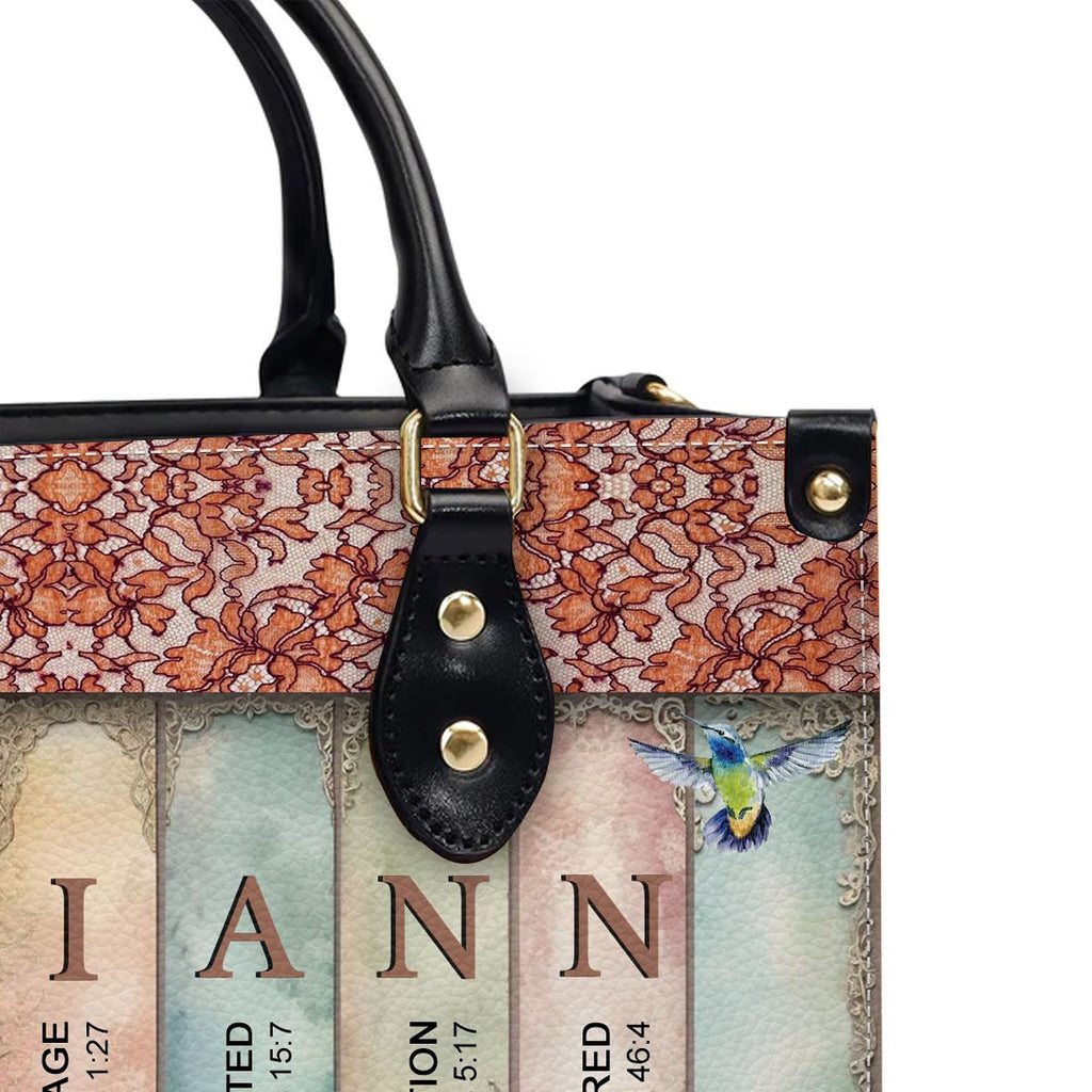 Custom Name Meaning Christian Leather Tote Bag