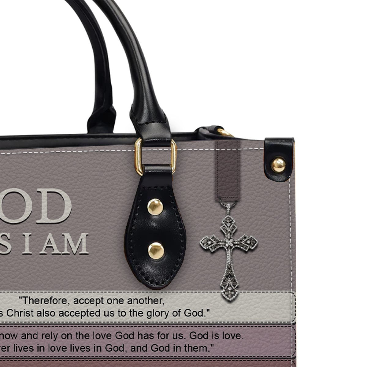 Personalized Christian Floral Leather Handbag