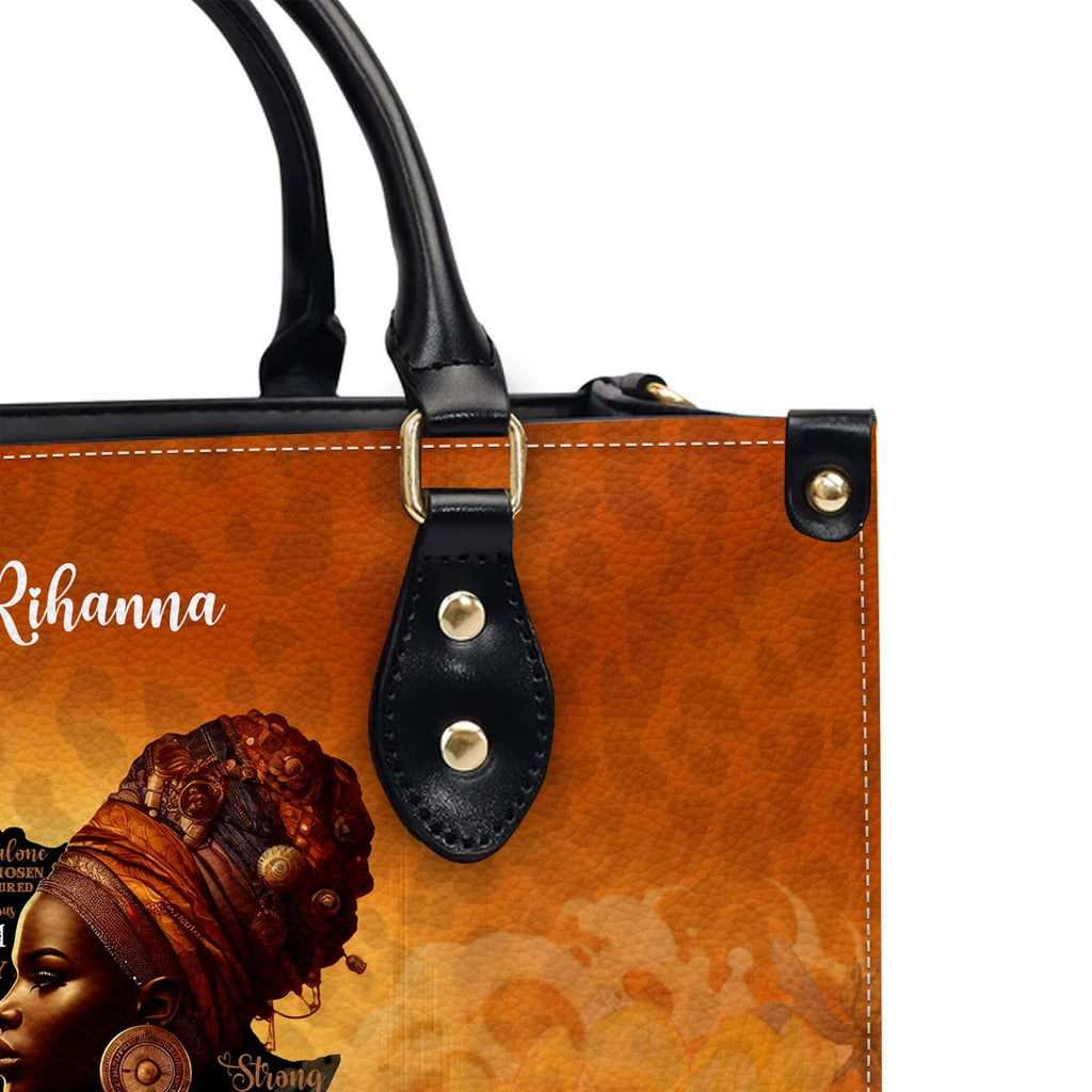 Personalized Afrocentric Leather Tote Bag