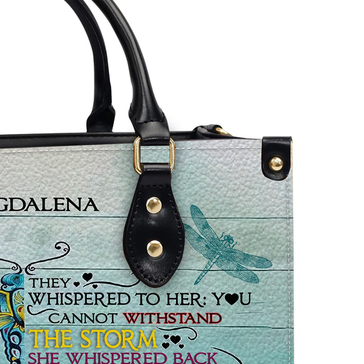 I Am The Storm Personalized Leather Tote Bag