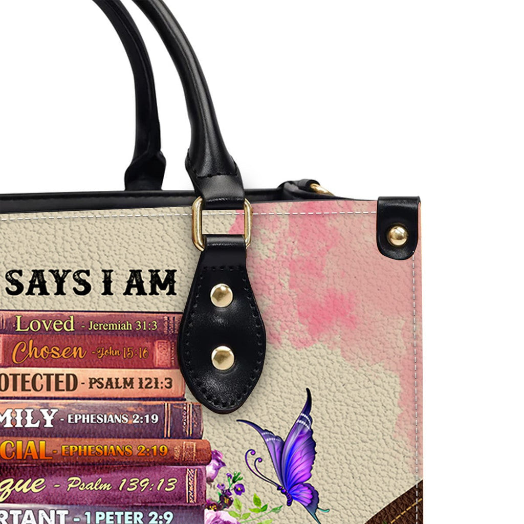 Personalized Scripture Leather Handbag