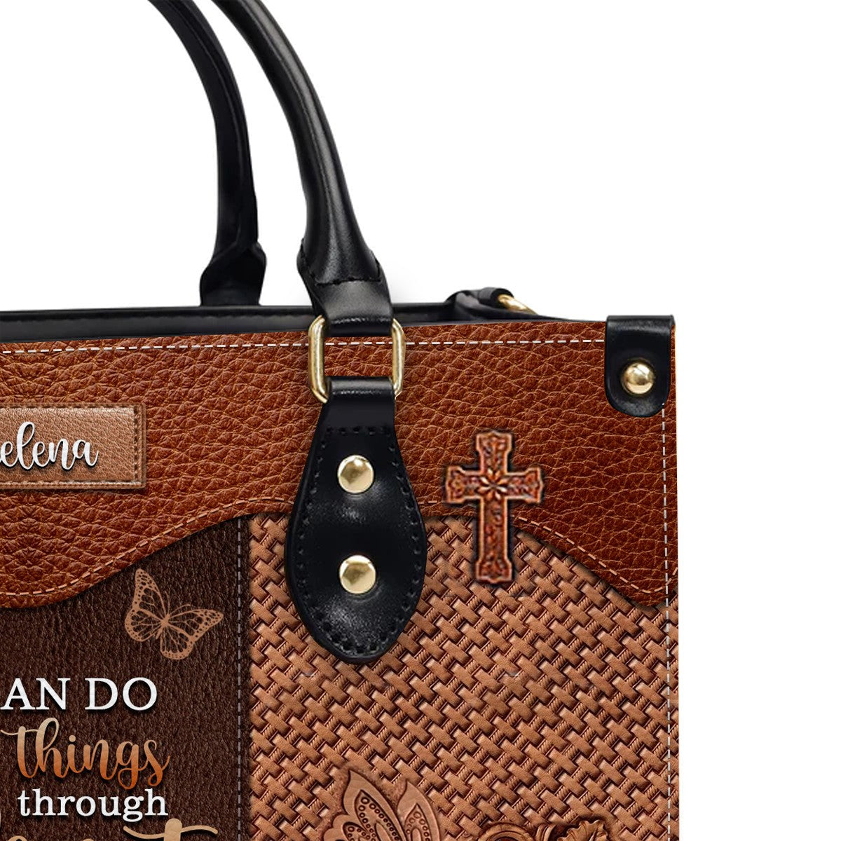 Personalized Bible Verse Leather Handbag