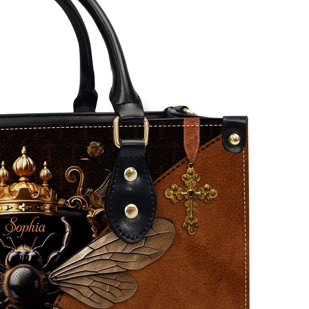 Personalized Bee Kind Leather Handbag