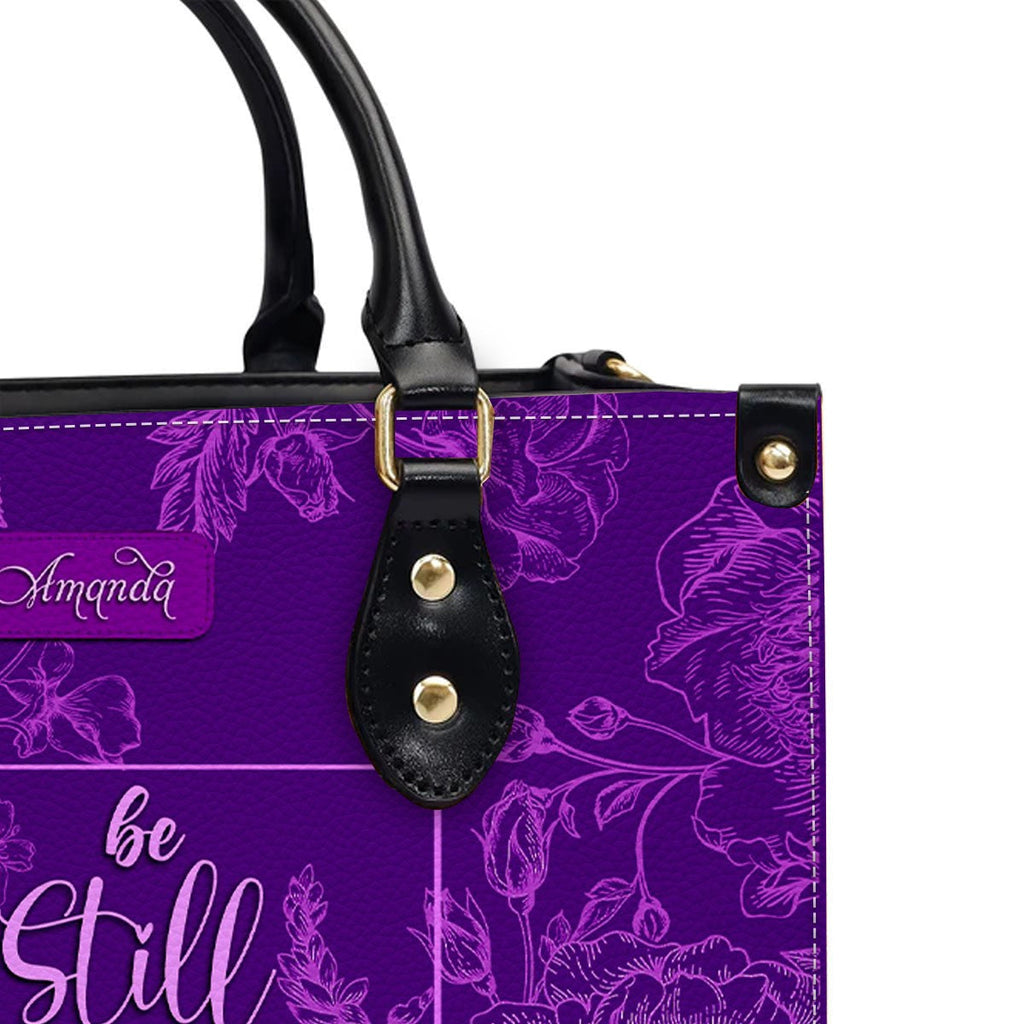 Personalized Floral Christian Leather Handbag