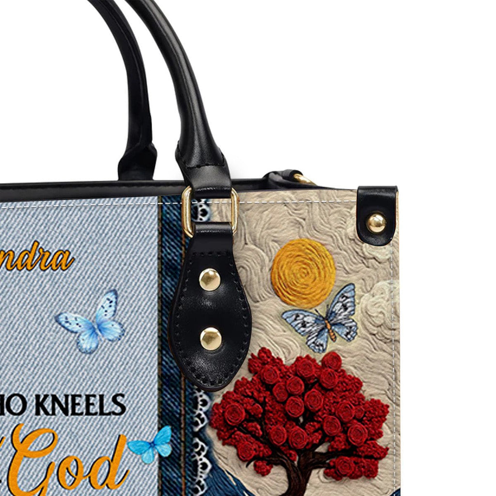 She Who Kneels Before God Leather Tote Bag