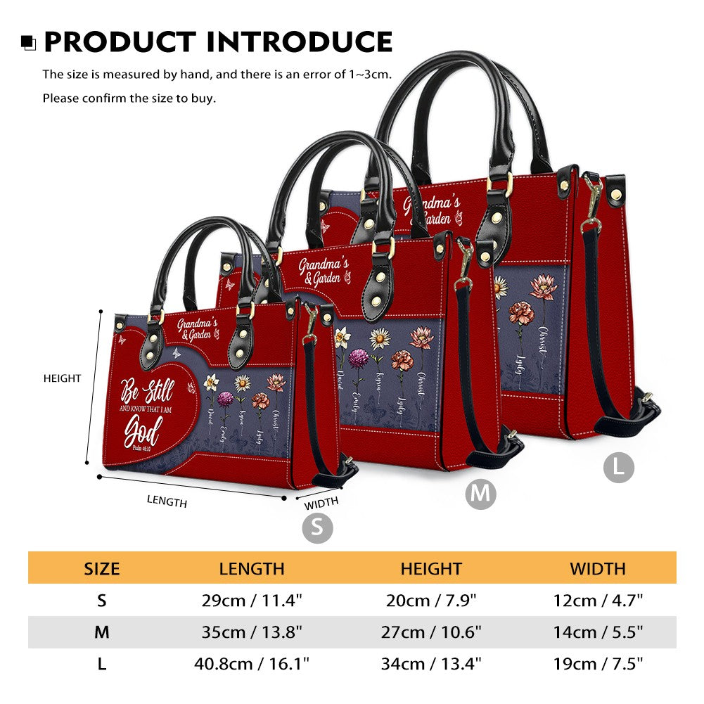 Personalized Be Still & Know Leather Tote