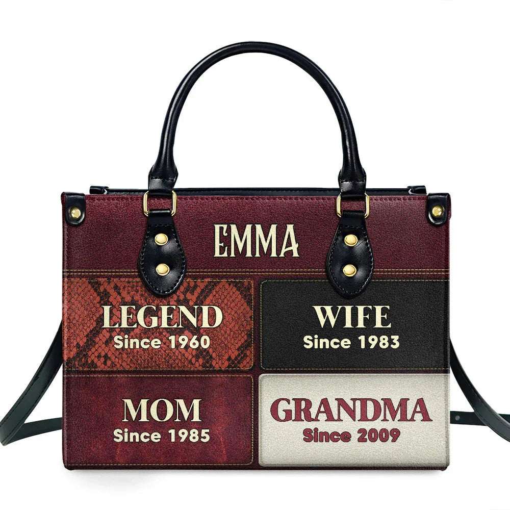 Personalized Milestone Leather Handbag