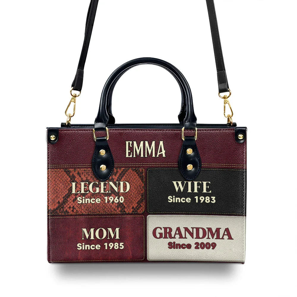 Personalized Milestone Leather Handbag