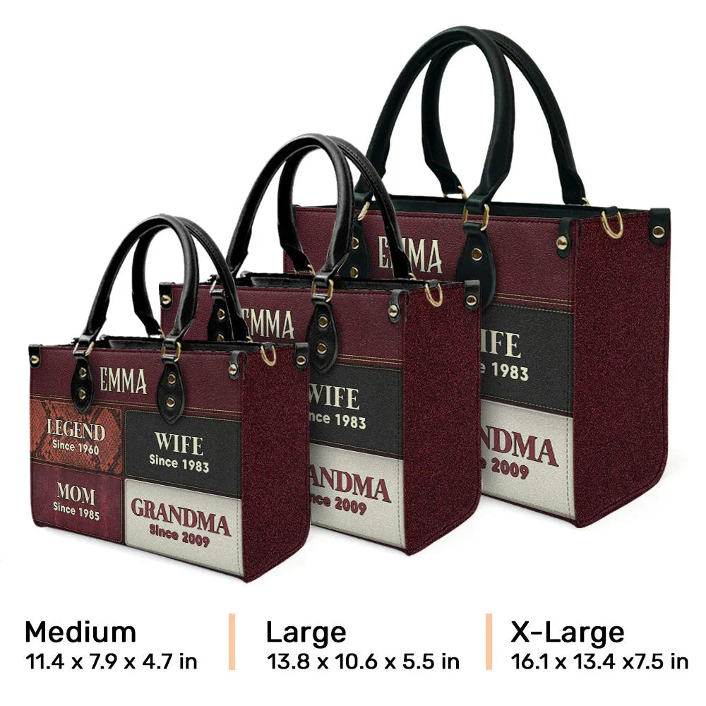 Personalized Milestone Leather Handbag