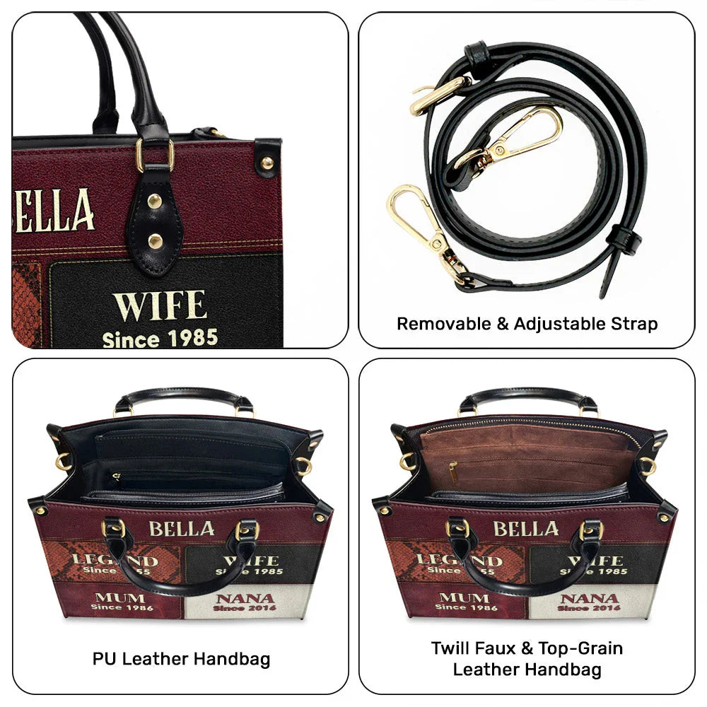 Personalized Milestone Leather Handbag