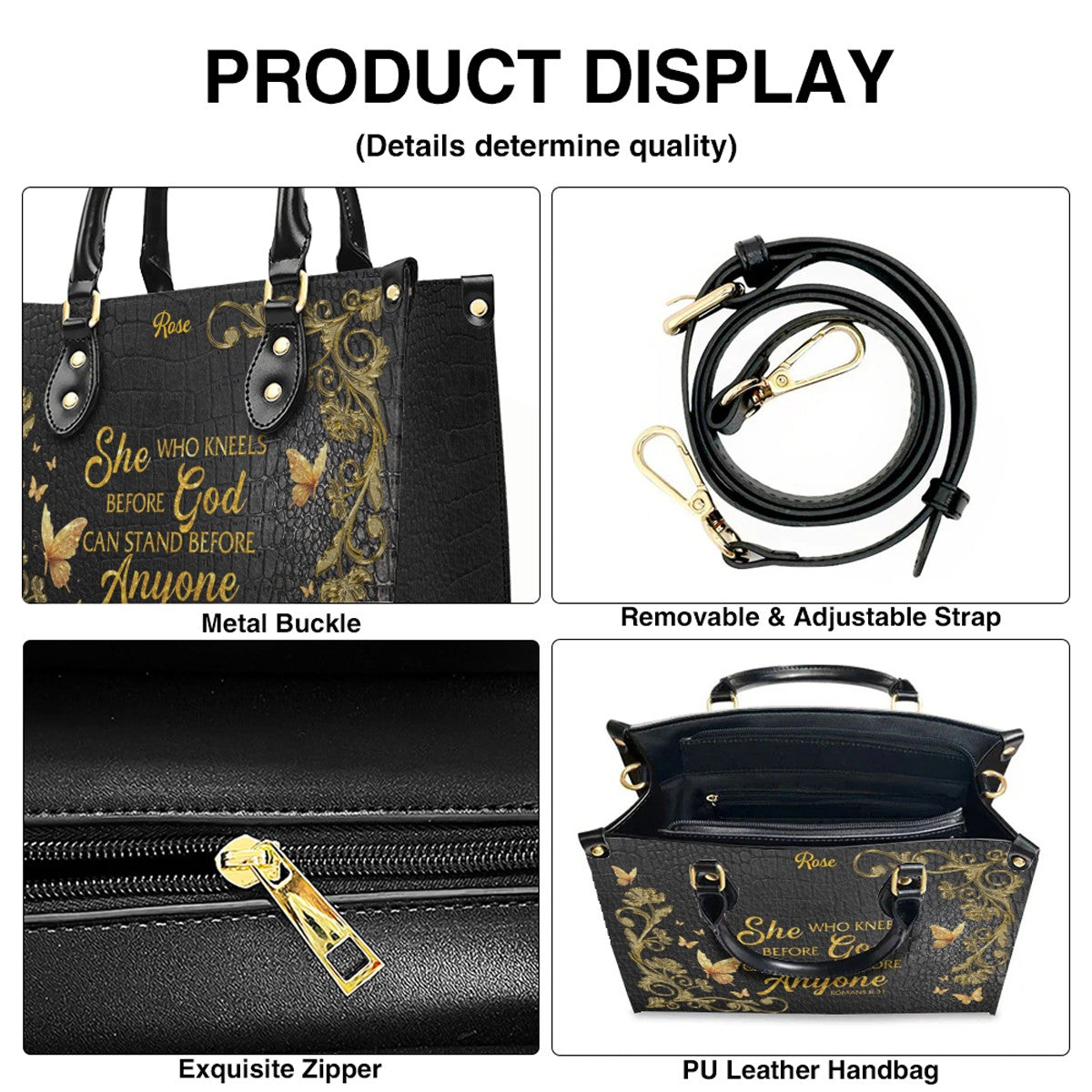 Personalized Christian Leather Tote Bag