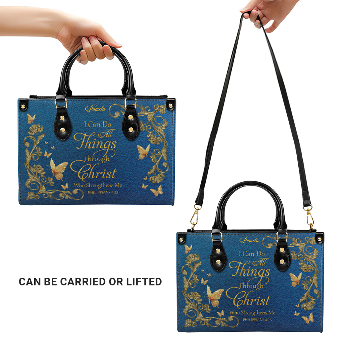 Personalized Christian Bible Verse Handbag