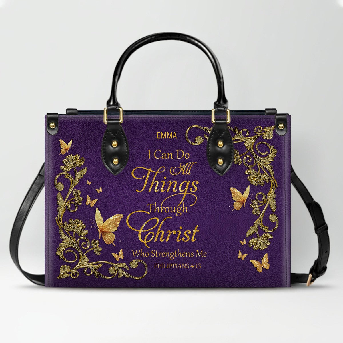 "I Can Do All Things" Leather Tote & Wallet Set