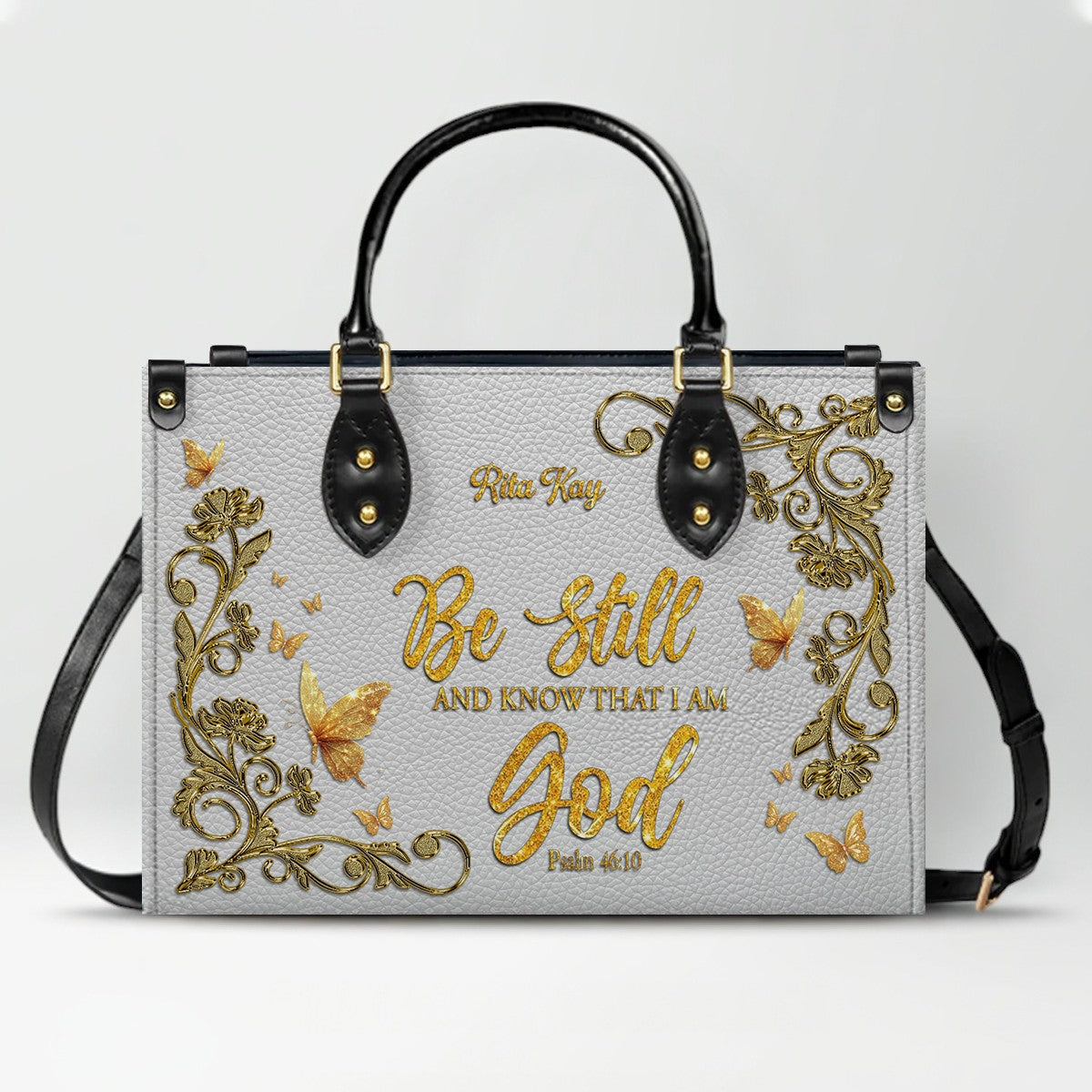 Personalized Daughter of the King Leather Handbag