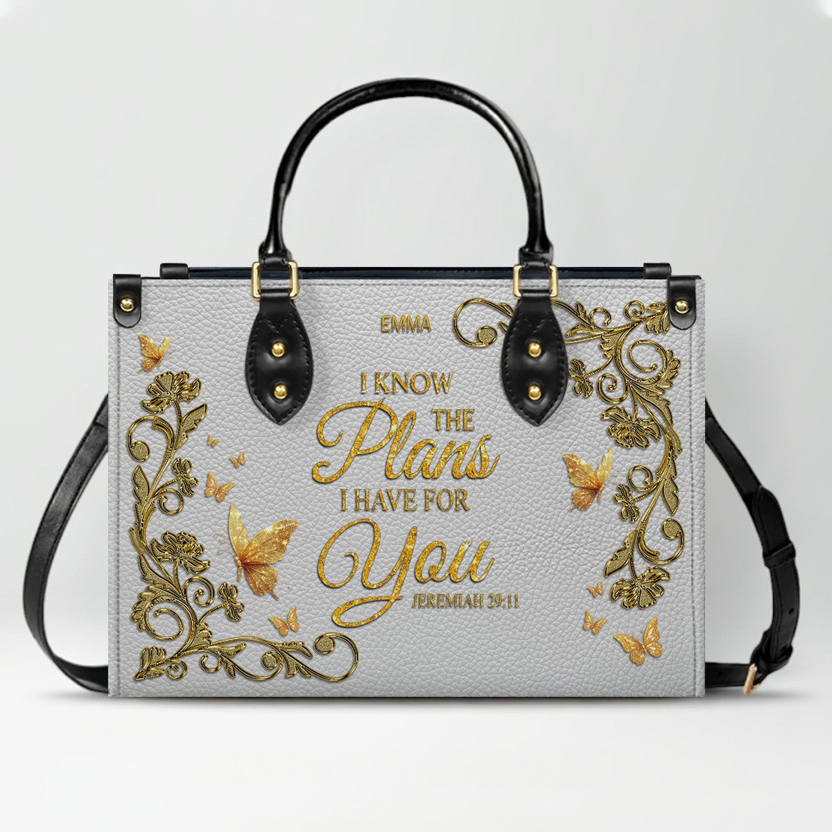 Personalized Daughter of the King Leather Handbag