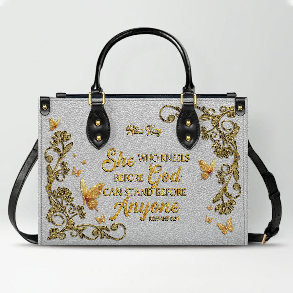 Personalized Daughter of the King Leather Handbag
