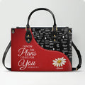 Personalized Red Bible Verse Leather Handbag