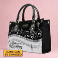 She Stands Strong Romans 8:31 Leather Handbag