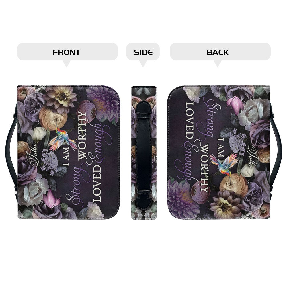 Personalized Floral Leather Tote Bag