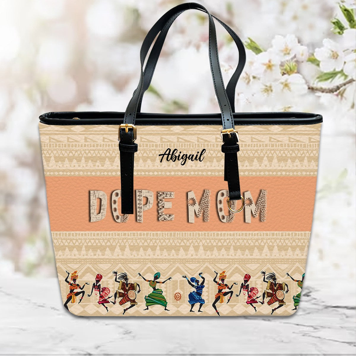 Personalized DOPE Mom & Grandma Leather Tote Bag