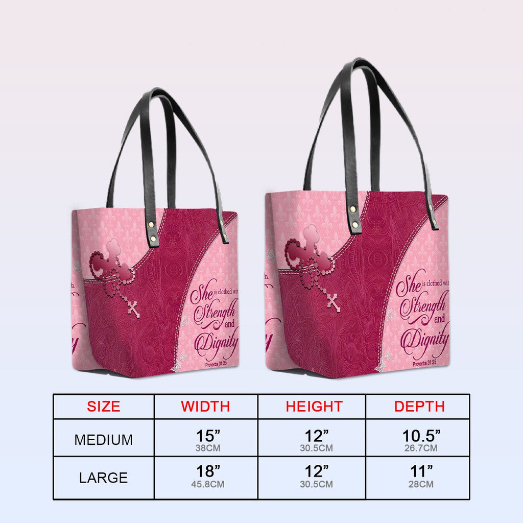 Personalized Bible Verse Leather Tote Bag