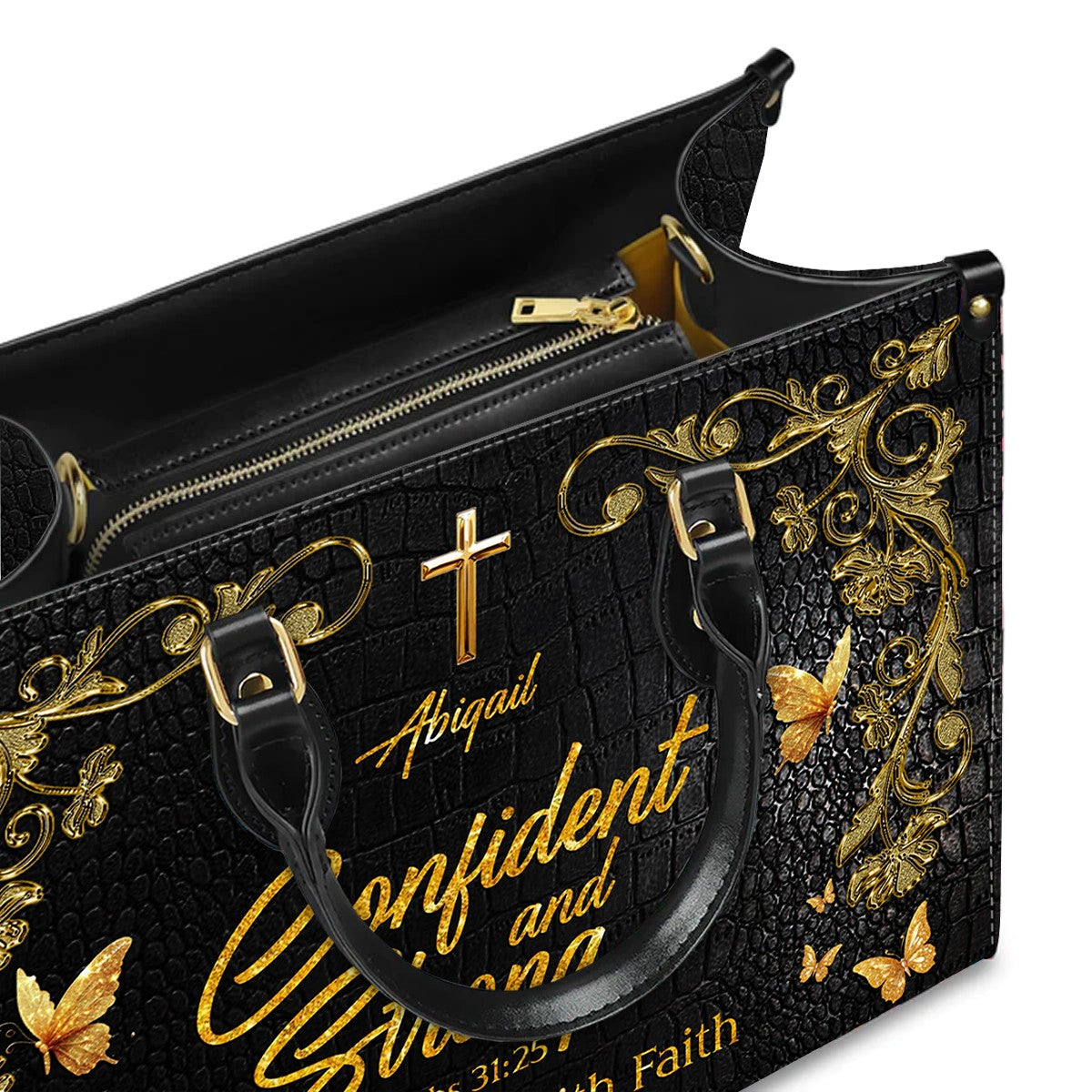 Bold Christian Leather Tote Bag - Type D