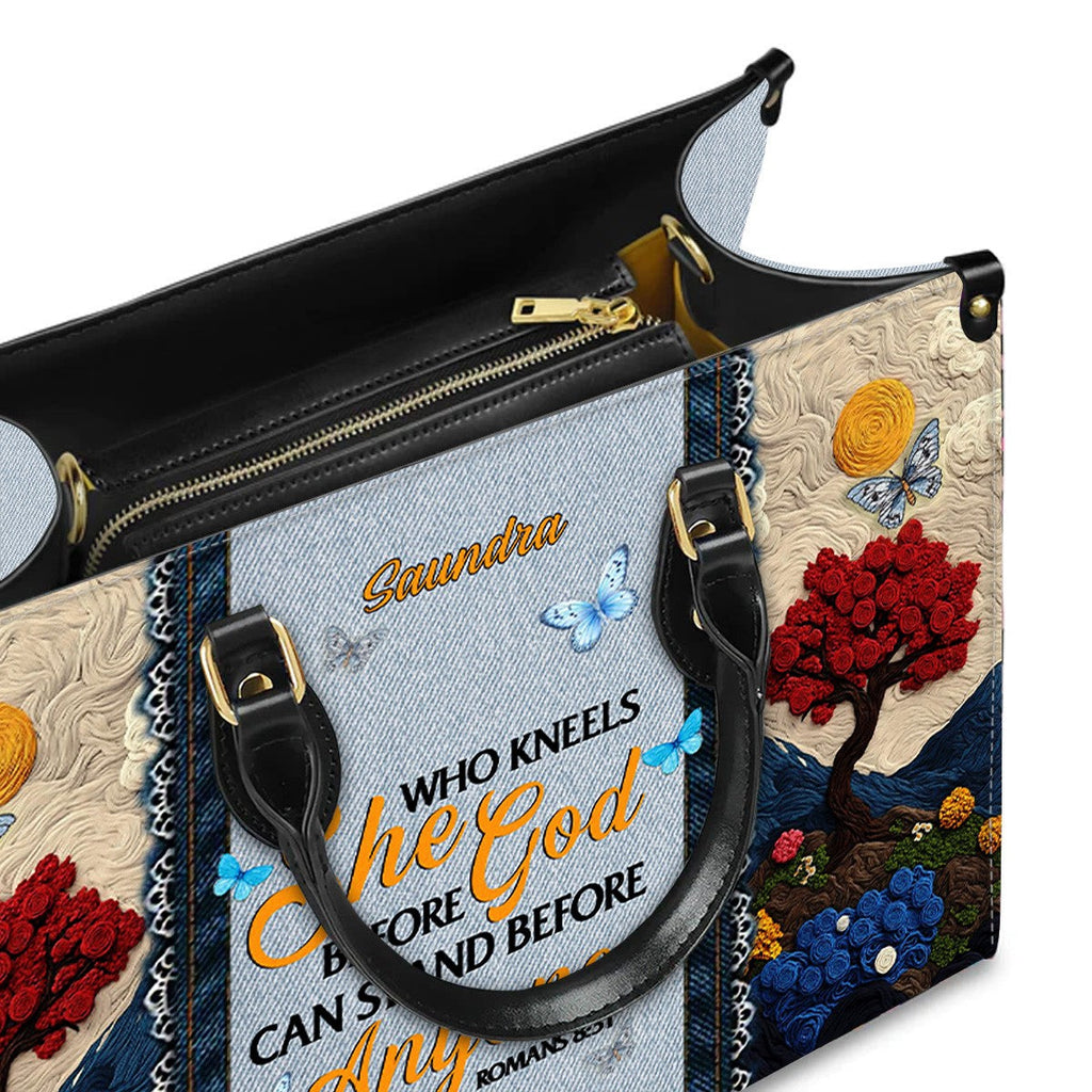 She Who Kneels Before God Leather Tote Bag