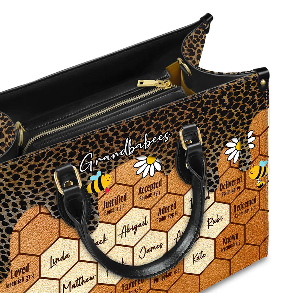 Personalized Proverbs 31:25 Leather Handbag
