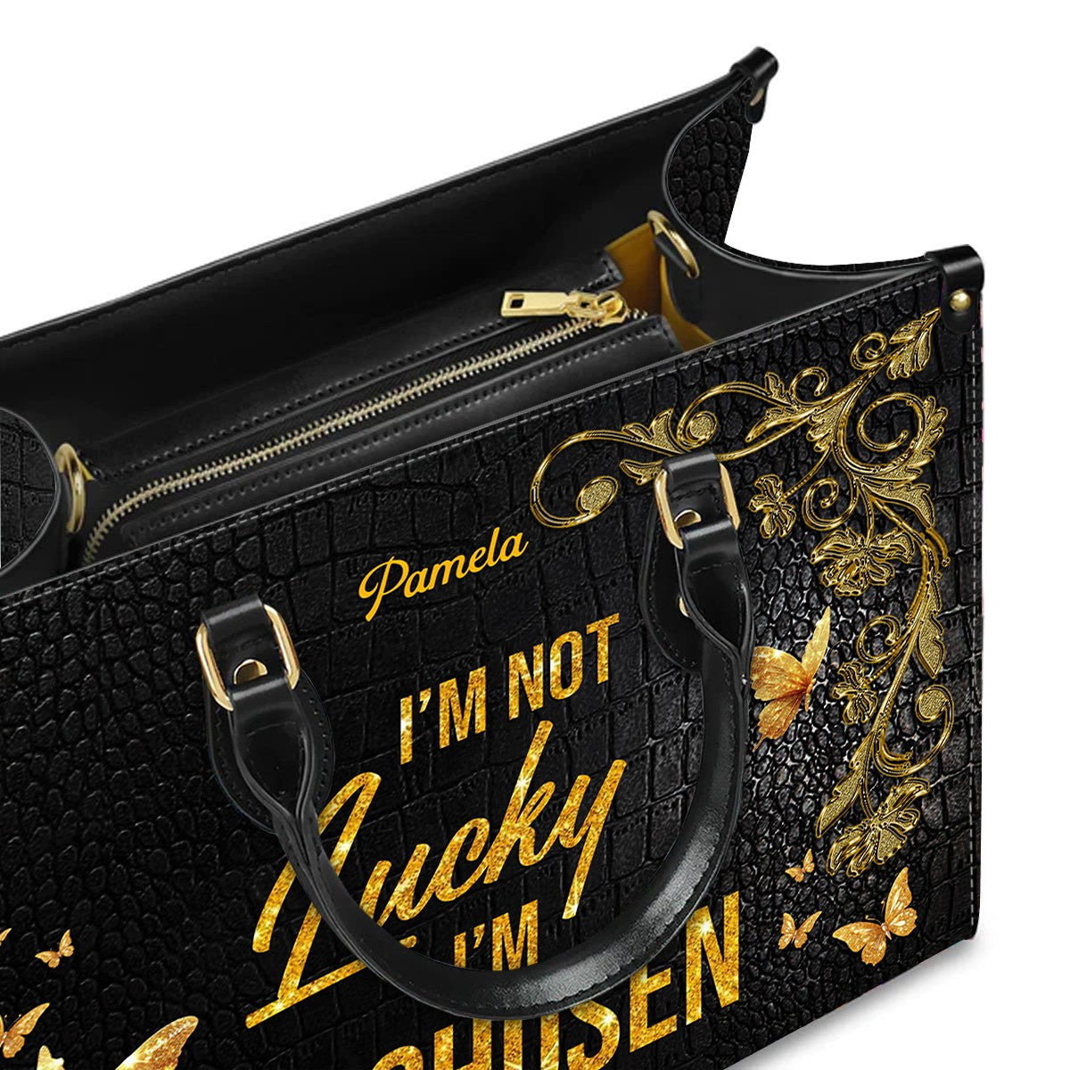 Personalized 'I'm Chosen' Christian Leather Handbag