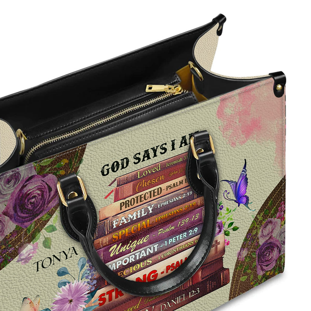 Personalized Scripture Leather Handbag